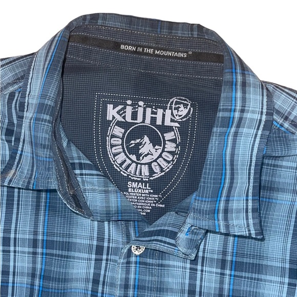 Men’s Kuhl Long Sleeve Button Down Shirt Blue Plaid Size Small - Picture 11 of 11